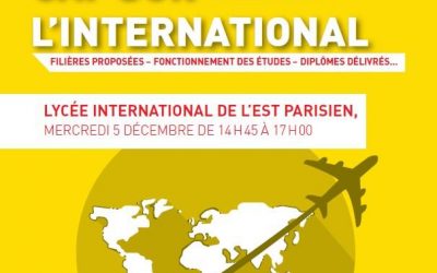 Orientation : « Cap sur l’International » mercredi 5 décembre 2018