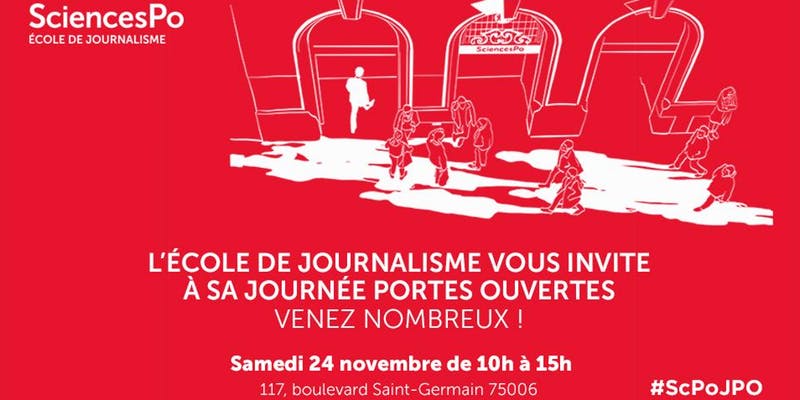 Ecole de journalisme Sciences Po journée portes ouvertes samedi 24 novembre 2018