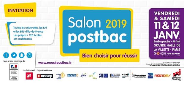 Salon Postbac-Parcoursup Paris la Villette les 11 et 12 janvier 2019