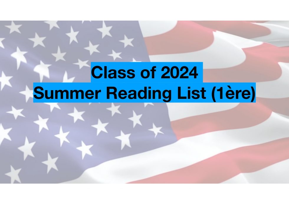 Class of 2024 Summer Reading List (1re)