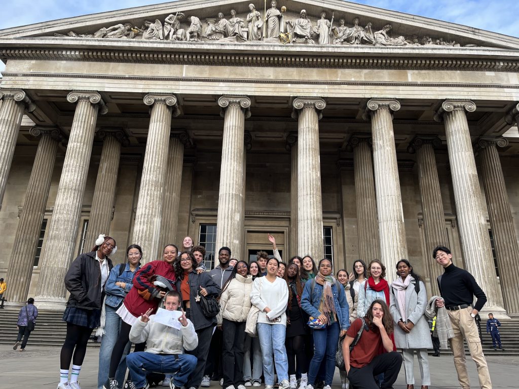 Students in front of the British Museum