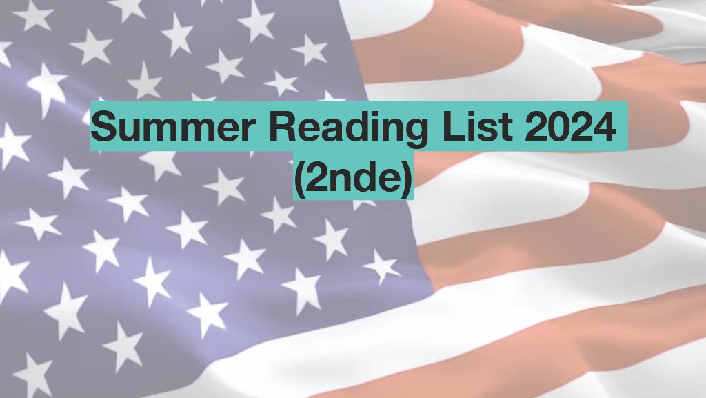 American Section Summer Reading List 2024-2025 (Seconde)
